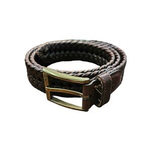 Faux Leather Braided Brown Men's Belt size 36